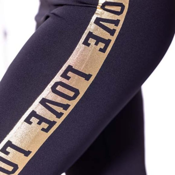 High-Waisted & Love Detailed Leggings with Side Pockets Black - Picture 6 of 6